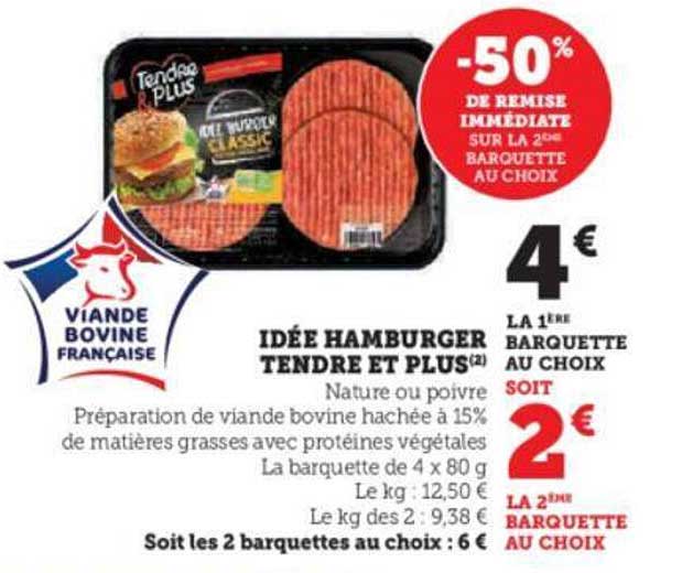 idée hamburger tendre et plus