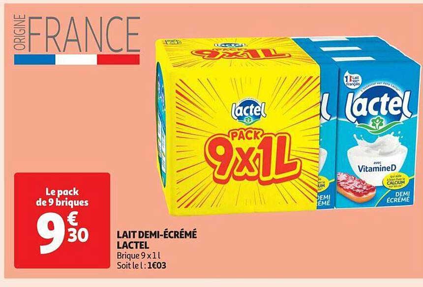 lait demi-écrémé lactel