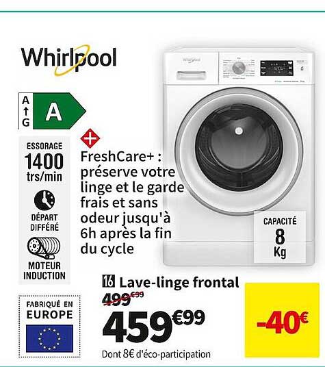 lave-linge frontal whirlpool