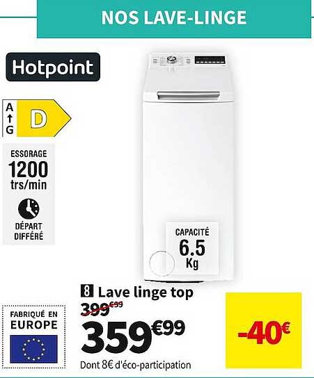lave linge top hotpoint