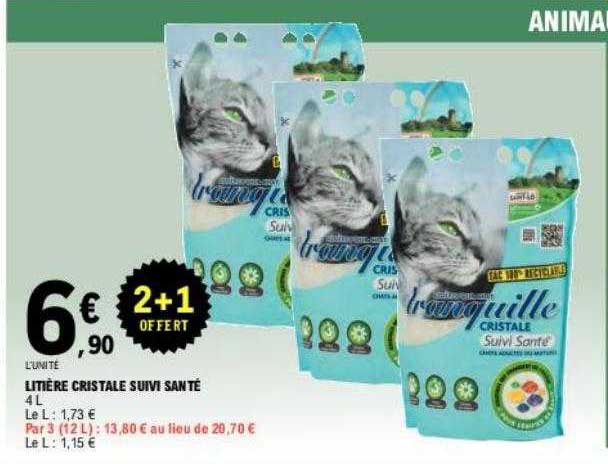 litière cristale suivi santé