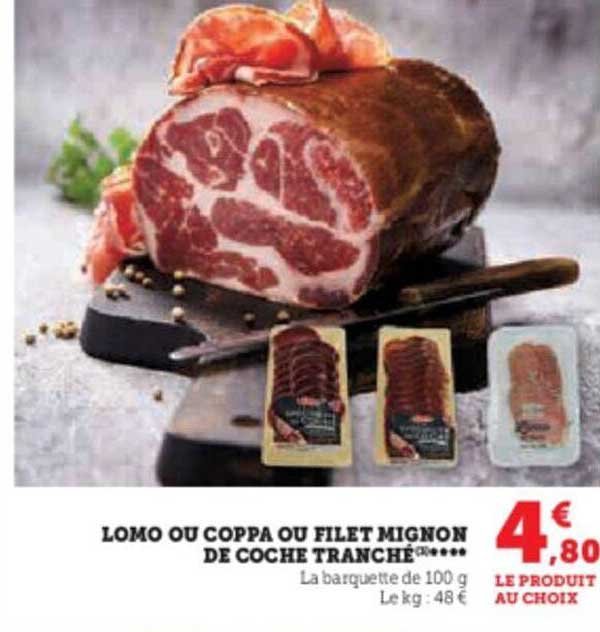 Lomo Ou Coppa Ou Filet Mignon De Coche Tranché