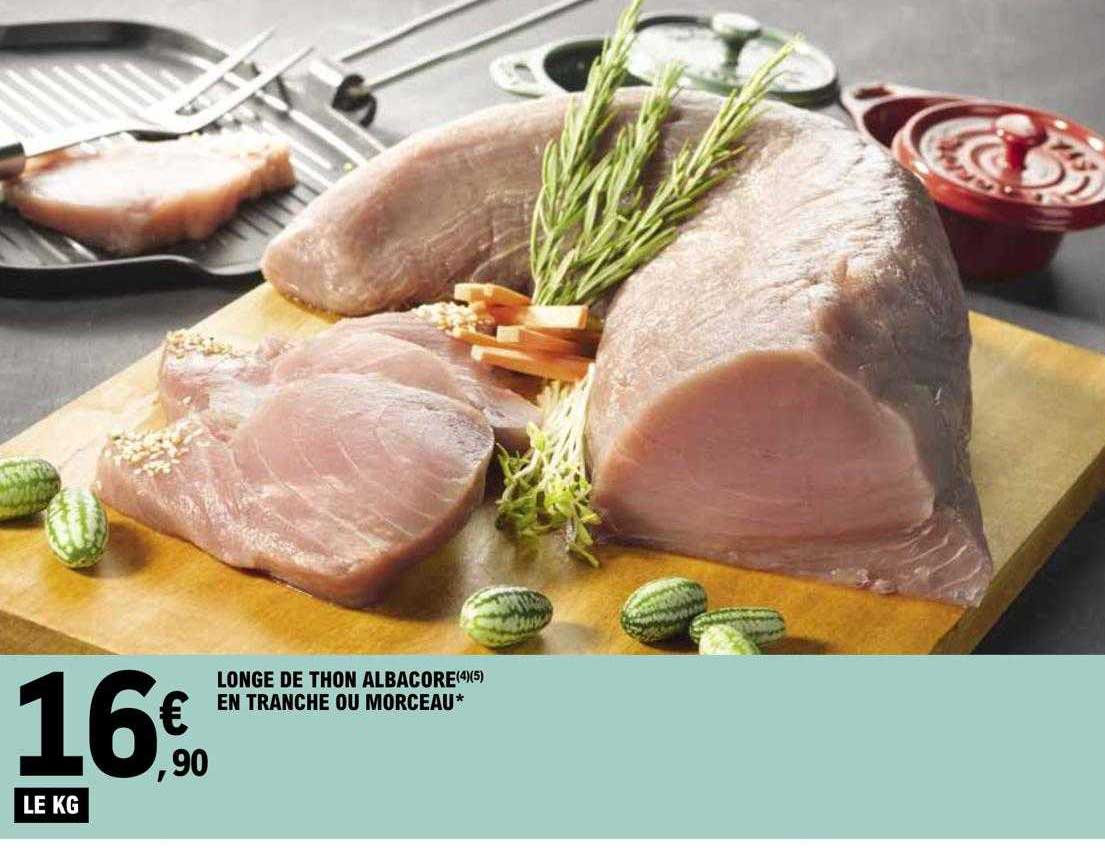 longe de thon albacore en tranche ou morceau
