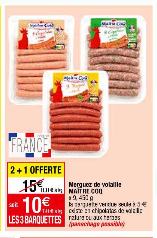 merguez de volaille maître coq