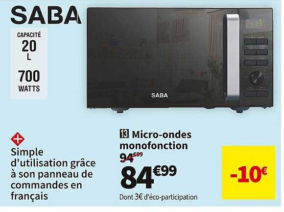 micro-ondes monofonction saba