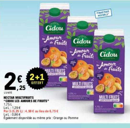 nectar multifruits "cidou les amours de fruits"