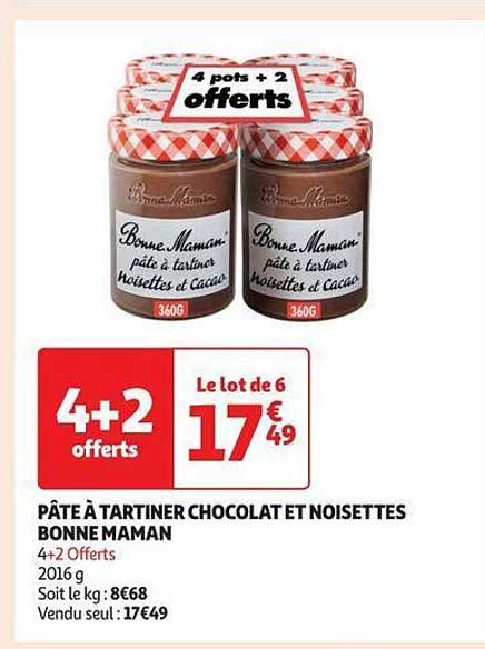pâte à tartiner chocolat et noisettes bonne maman