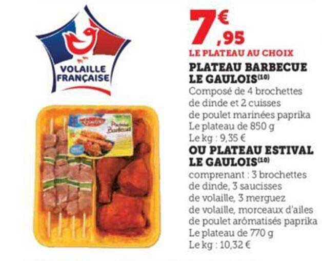Plateau Barbecue Le Gaulois Ou Plateau Estival Le Gaulois