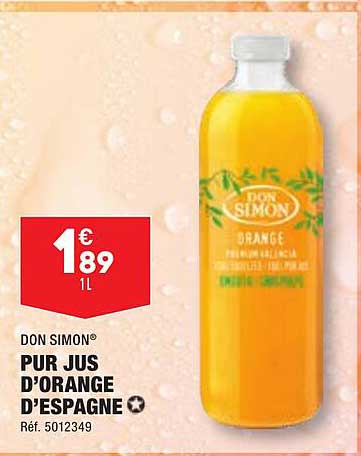 pur jus d'orange d'espagne don simon