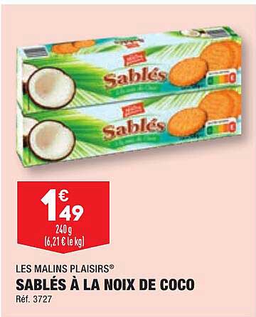 sablés à la noix de coco les malins plaisirs