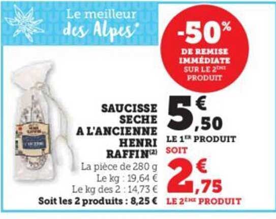 saucisse sèche à l'ancienne henri raffin