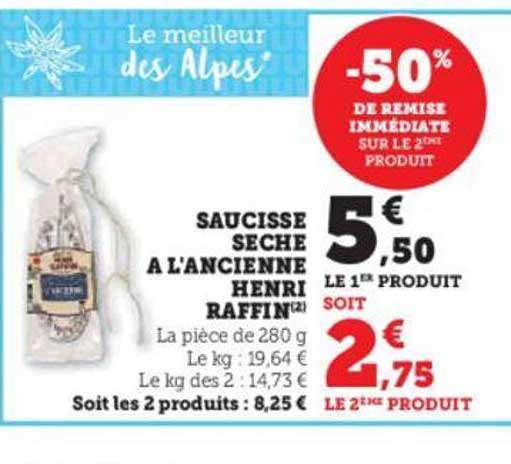 saucisse sèche à l'ancienne henri raffin