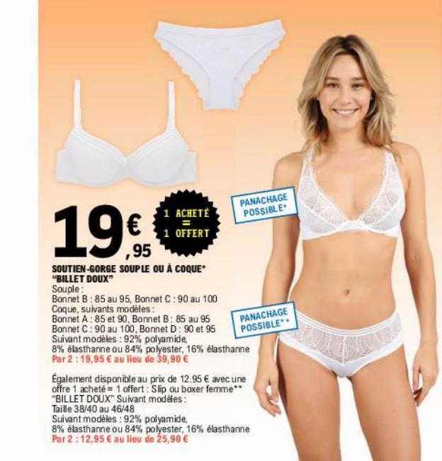 soutien-gorge souple ou à coque "billet doux"