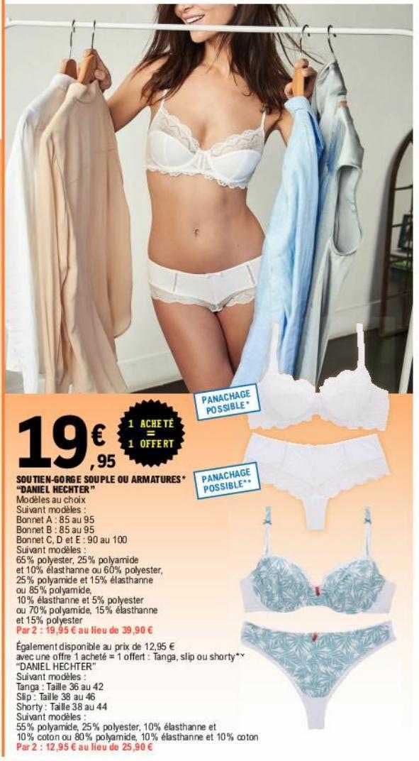 soutien-gorge souple ou armatures "daniel hechter"