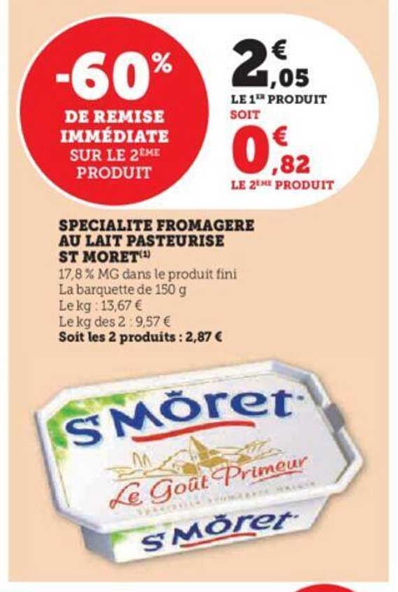 spécialité fromagère au lait pasteurisé st môret