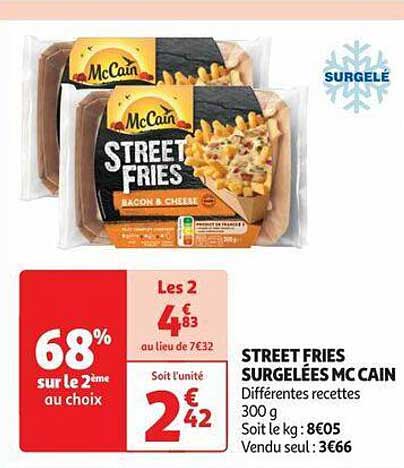 street fries surgelées mc cain