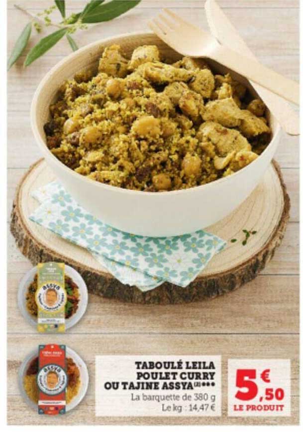 taboulé leila poulet curry ou tajine assya