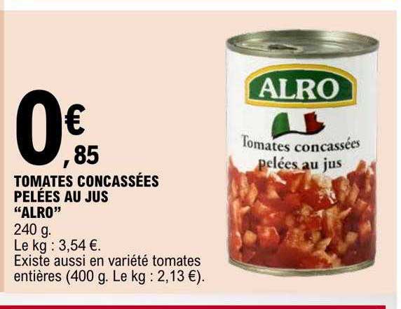 tomates concassées pelées au jus "alro"