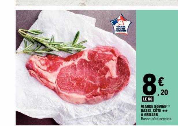 viande bovine basse côte**à griller
