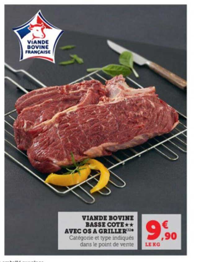 viande bovine basse côte**avec os à griller