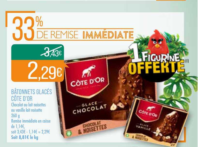 Bâtonnets Glacés Côte D Or 33% De Remise Immédiate
