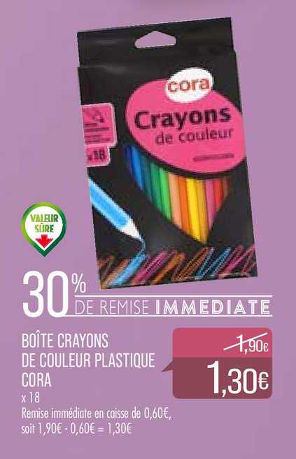 Boîte Crayons De Couleur Plastique Cora 30% De Remise Immédiate