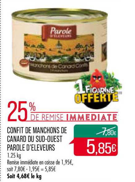 confit de manchons de canard du sud ouest parole d éleveurs 25% de remise immédiate