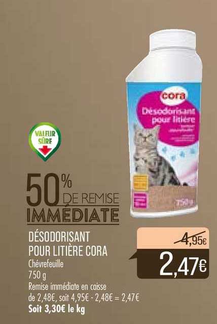 Désodorisant Pour Litière Cora 50% De Remise Immédiate