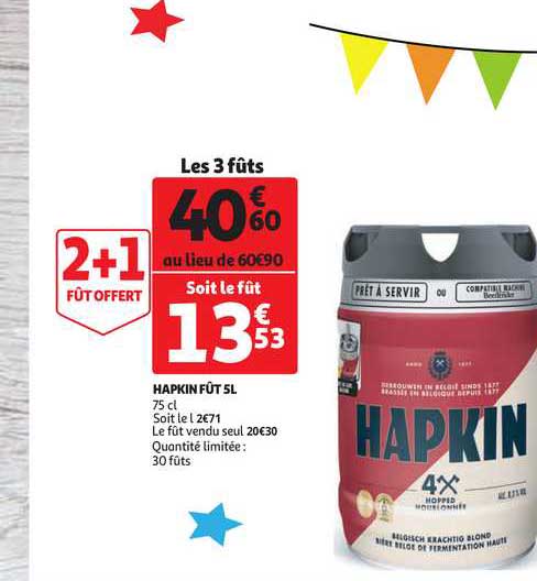 hapkin fût 5l 2+1 offert