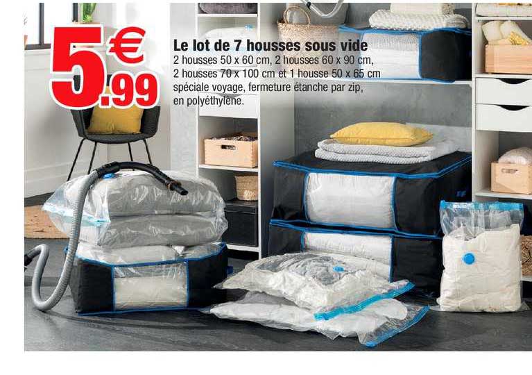 le lot de 7 housses sous vide