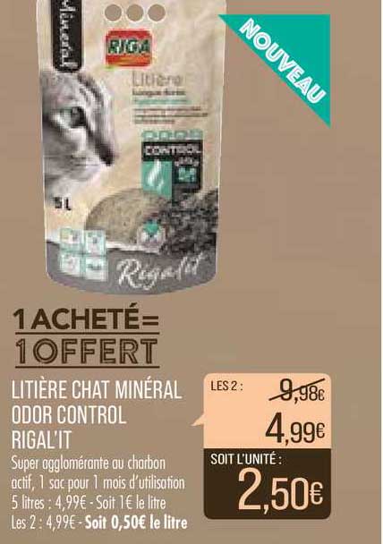 litière chat minéral odor control rigal it