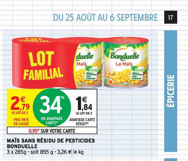 maîs sans résidu de pesticides bondulle