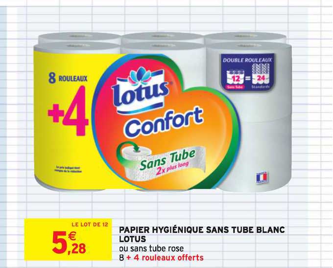 Papier Hygiénique Sans Tube Blanc Lotus