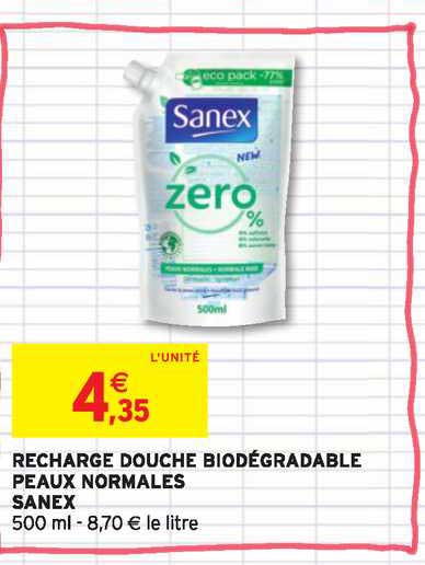 recharge douche biodégradable peaux normales sanex