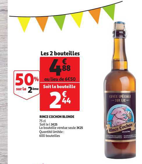rince cochon blonde 50% sur la 2ème