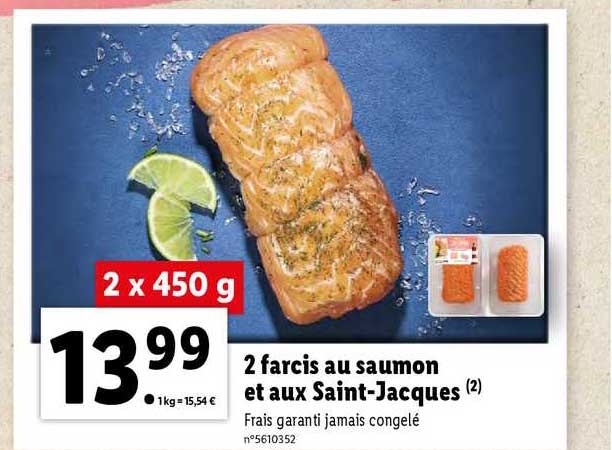2 farcis au saumon et aux saint-jacques