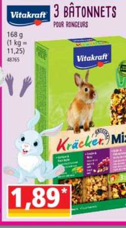 3 bâtonnets pour rongeurs vitakraft