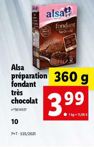alsa préparation fondant très chocolat