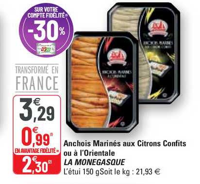 anchois marinés aux citrons confits ou à l'orientale la monegasque