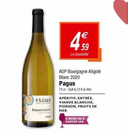 aoop bourgogne aligoté blanc 2020 pagus