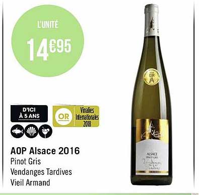 aop alsace 2016 pinot gris vendanges tartives vieil armand