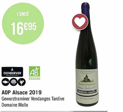 aop alsace 2019 gewurztraminer vendanges tardive domaine mallo