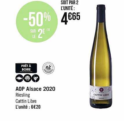 Aop Alsace 2020 Riesling Cattin Libre