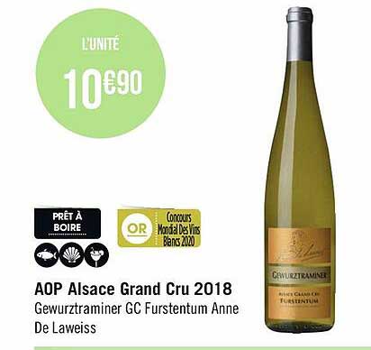 aop alsace grand cru 2018 gewurztraminer gc furstentum anne de laweiss