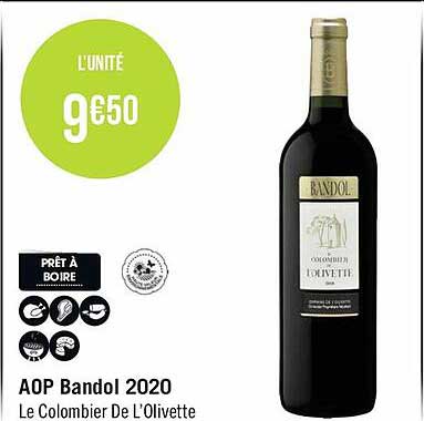 aop bandol 2020 le colombier de l'olivette
