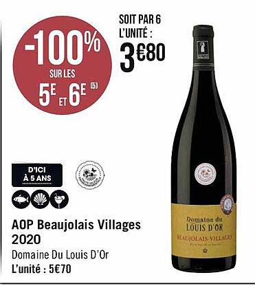 aop beaujolais villages 2020 domaine du louis d'or