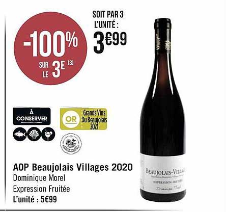aop beaujolais villages 2020 dominique morel expression fruitée