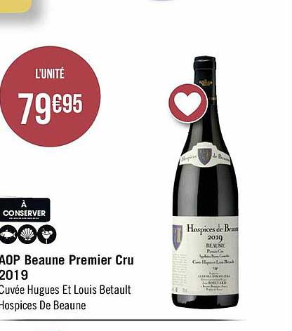 aop beaume premier cru 2019 cuvée hugues et louis betault hospices de beaune