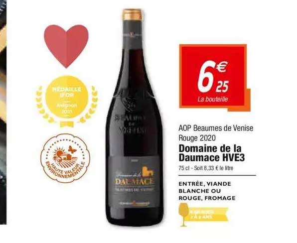aop beaumes de venise rouge 2020 domaine de la daumace hve3