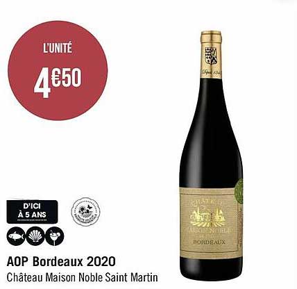 aop bordeaux 2020 château maison noble saint martin